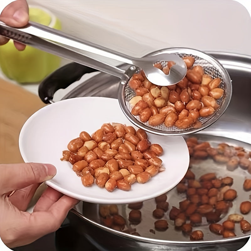 Heat-Resistant Stainless-Steel Strainer Tongs