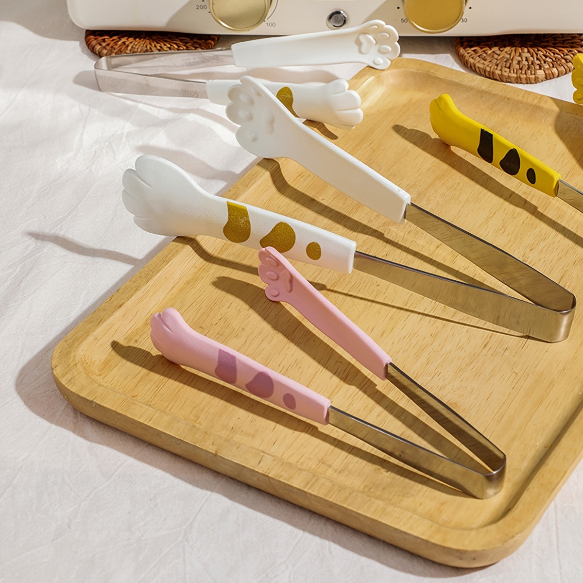 Cute Cat Paw Stainless Steel Food Tongs