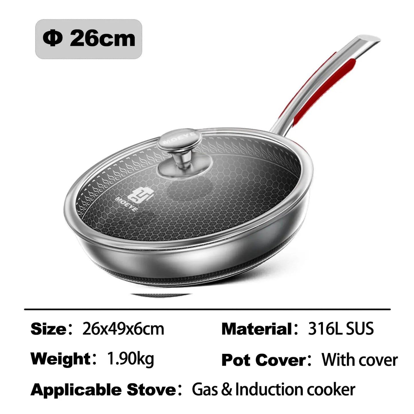 Saute Pan - 316L Stainless Steel - 28/30/32cm