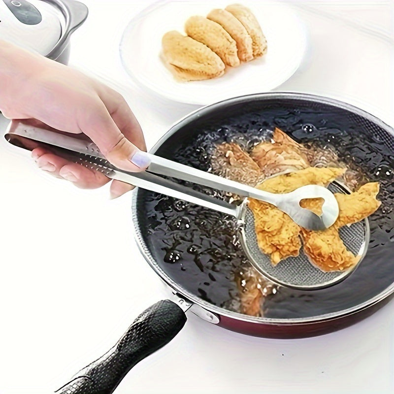 Heat-Resistant Stainless-Steel Strainer Tongs