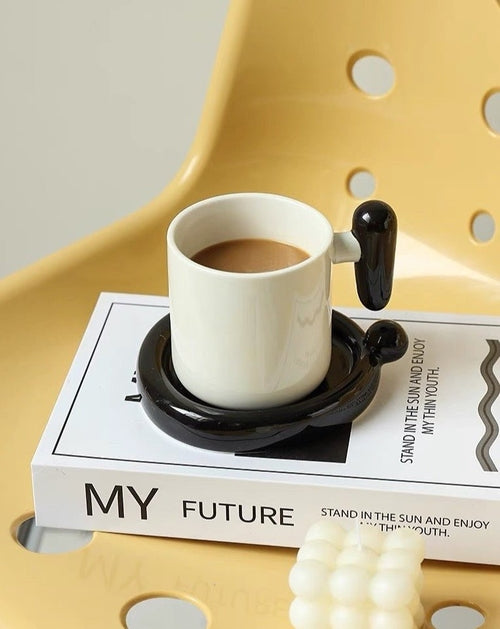 Ceramic Coffee/Tea Mug with Saucer