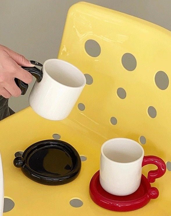 Ceramic Coffee/Tea Mug with Saucer