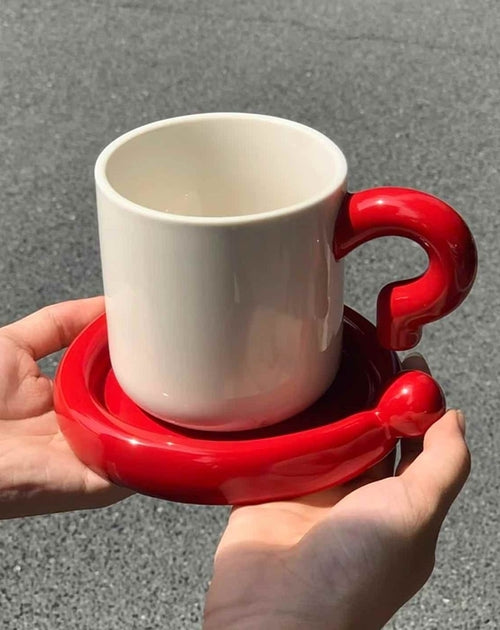 Ceramic Coffee/Tea Mug with Saucer