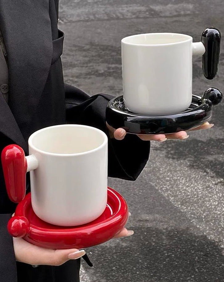 Ceramic Coffee/Tea Mug with Saucer