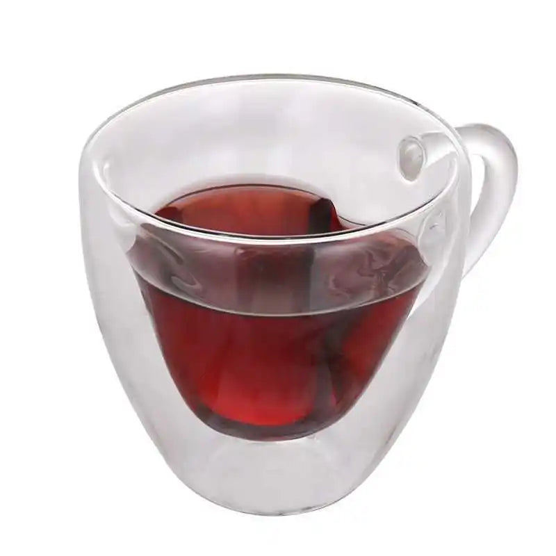 Heart Double Wall Glass Mug