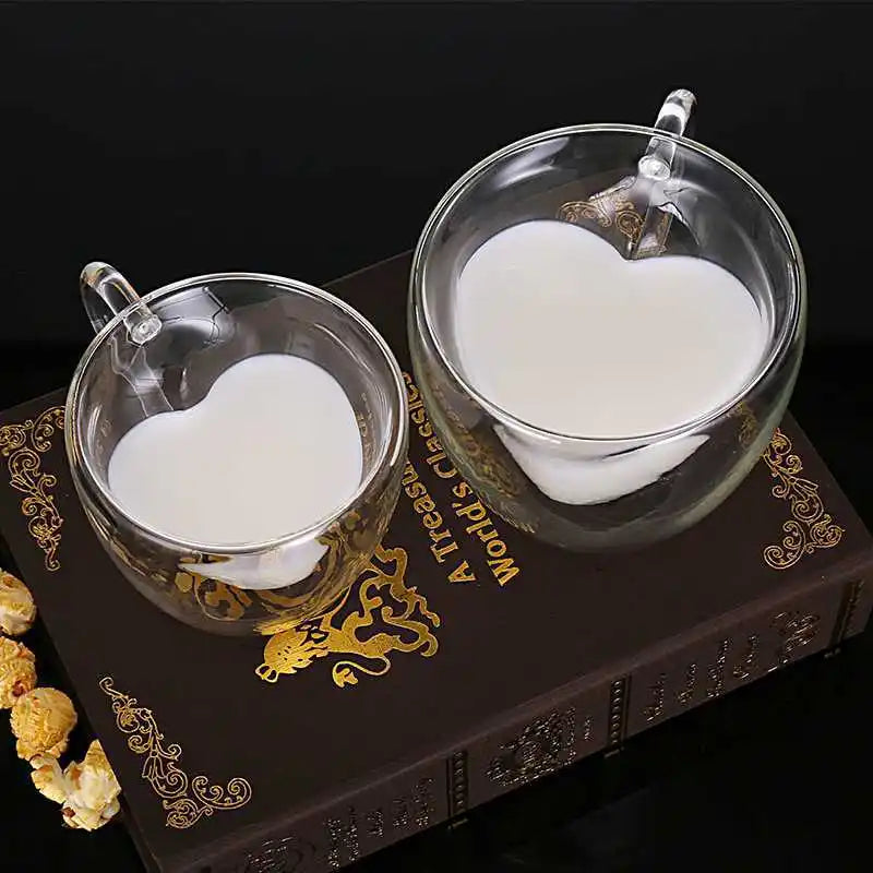 Heart Double Wall Glass Mug