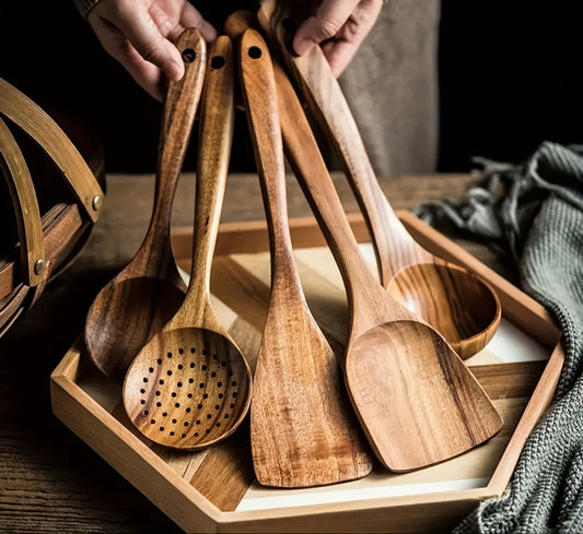 5-piece Premium Wooden Utensil Set