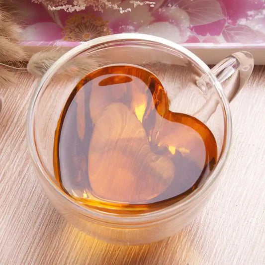 Heart Double Wall Glass Mug