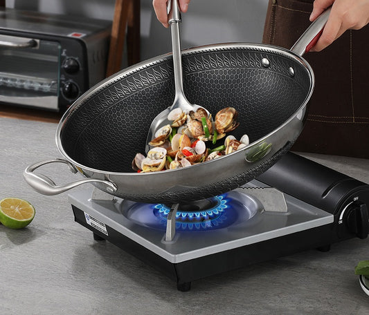 Nonstick - Honeycomb Wok - 304 Stainless Steel