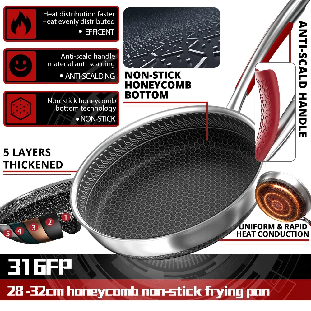Saute Pan - 316L Stainless Steel - 28/30/32cm