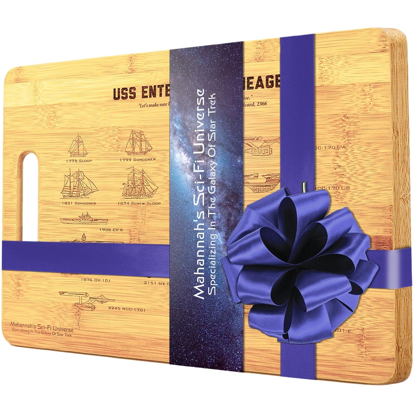 Bamboo USS Enterprise Engraved Cutting Board