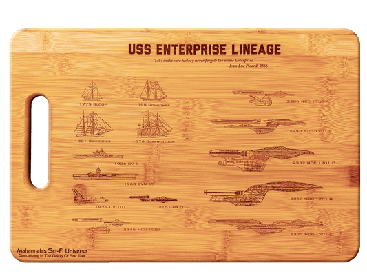 Bamboo USS Enterprise Engraved Cutting Board