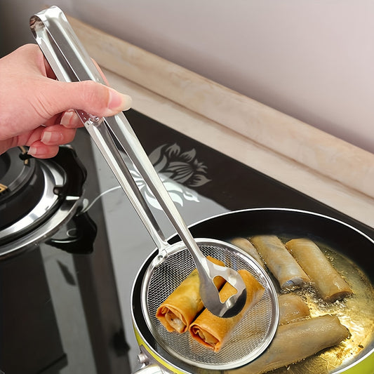 Heat-Resistant Stainless-Steel Strainer Tongs