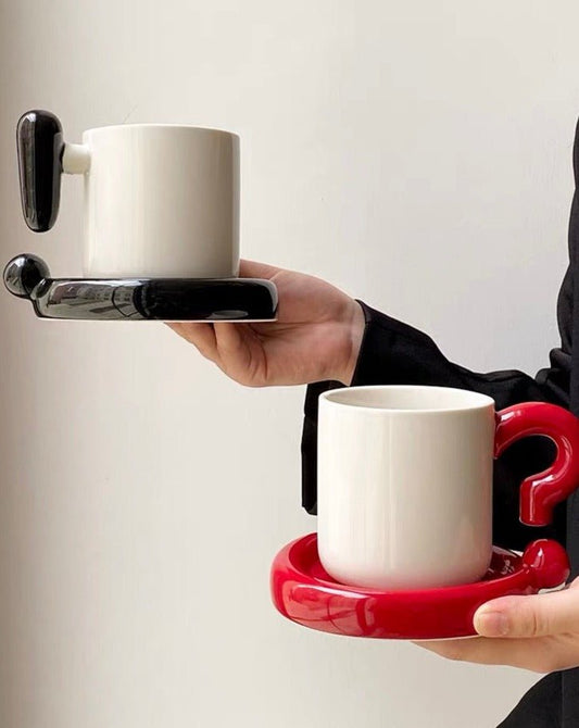Ceramic Coffee/Tea Mug with Saucer