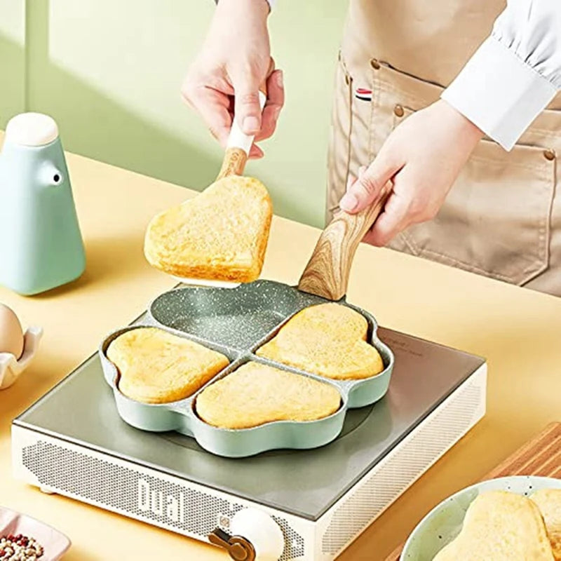 Heart Shape - 4 Egg Frying Pan - Nonstick